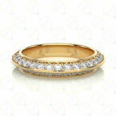 0.85 TCW Round Brilliant Cut Half Eternity Lab Grown Diamond Ring for Women