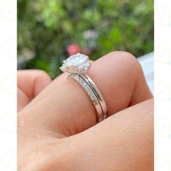 1.70 CTW Round Cut Bridal Set Lab Grown Diamond Ring for Women