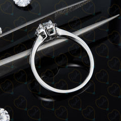 0.90 CTW Round Cut Halo Lab Grown Diamond Ring for Women