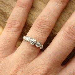 1.00 CTW Round Cut 5 Stone Lab Grown Diamond Ring for Women