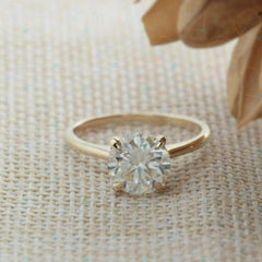 1.00 TCW Round Cut Hidden Halo Lab Grown Diamond Ring for Women