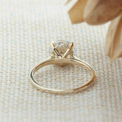 1.00 TCW Round Cut Hidden Halo Lab Grown Diamond Ring for Women