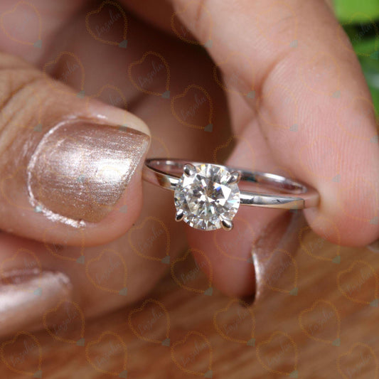 1.70 CTW Round Cut Solitaire Lab Grown Diamond Ring for Women