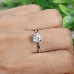 1.70 CTW Round Cut Solitaire Lab Grown Diamond Ring for Women