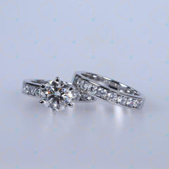 1.70 CTW Round Cut Bridal Set Lab Grown Diamond Ring for Women