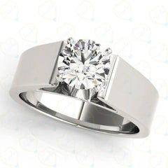 1.30 CTW Round Cut Solitaire Lab Grown Diamond Ring for Women