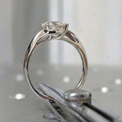 1.30 CTW Round Cut Solitaire Lab Grown Diamond Ring for Women