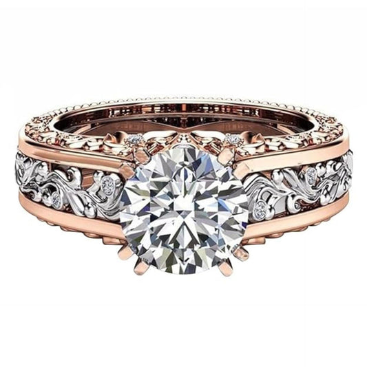 0.90 CTW Round Cut Art Deco Lab Grown Diamond Ring for Women