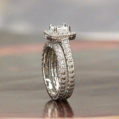 1.00 CTW Princess Cut Art Deco Lab Grown Diamond Ring for Women