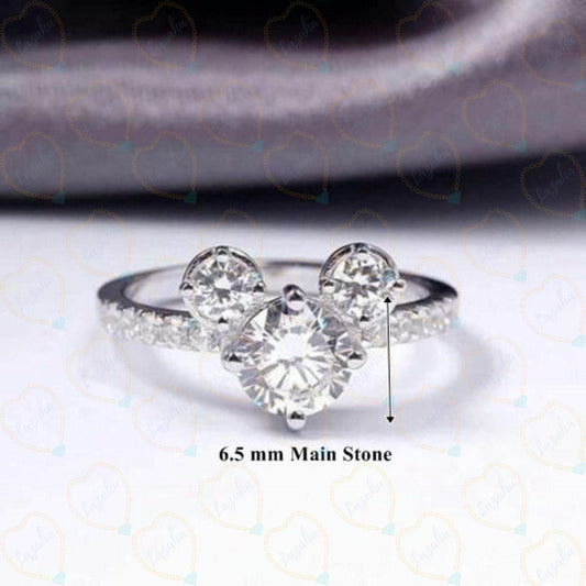 0.50 TCW Round Cut Solitaire With Accents Lab Grown Diamond Ring for Women