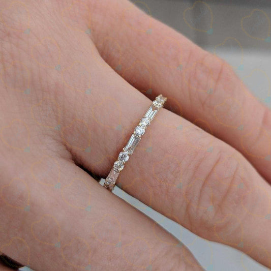 0.60 CTW Baguette Cut Solitaire Lab Grown Diamond Ring for Women