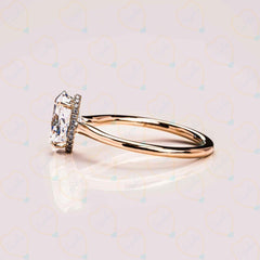 2.00 TCW Oval Cut Hidden Halo Lab Grown Diamond Ring for Women