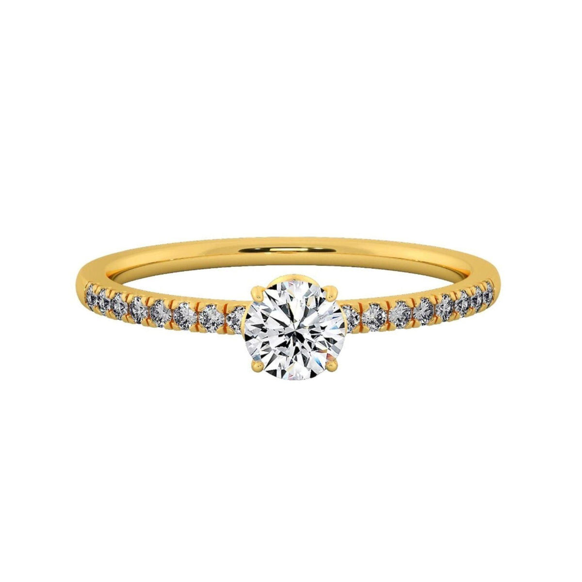 1.00 CTW Round Cut Solitaire With Accents Lab Grown Diamond Ring for Women