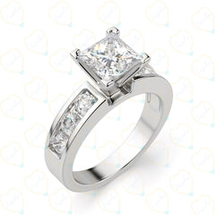 1.50 CTW Princess Cut 7 Stone Lab Grown Diamond Ring for Women