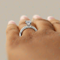 0.80 CTW Oval Cut Split Shank Lab Grown Diamond Ring for Women