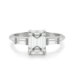 1.00 CTW Emerald Cut 3 Stone Lab Grown Diamond Ring for Women