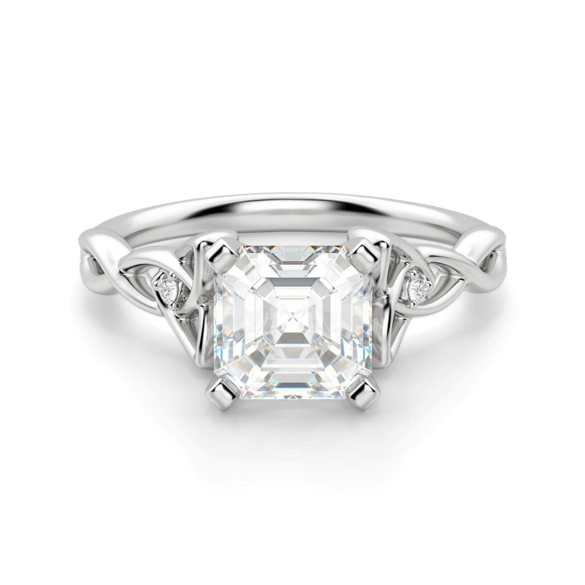 1.50 CTW Asscher Cut 3 Stone Lab Grown Diamond Ring for Women