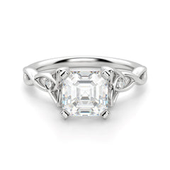 1.50 CTW Asscher Cut 3 Stone Lab Grown Diamond Ring for Women