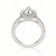 1.20 CTW Pear Cut Halo Lab Grown Diamond Ring for Women