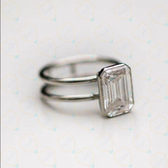 2.00 TCW Emerald Cut Bridal Set Lab Grown Diamond Ring for Women