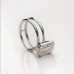 2.00 TCW Emerald Cut Bridal Set Lab Grown Diamond Ring for Women