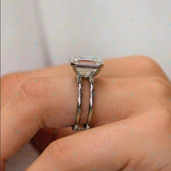 2.00 TCW Emerald Cut Bridal Set Lab Grown Diamond Ring for Women