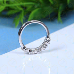 2.50 CTW Round Cut Half Eternity Lab Grown Diamond Ring for Women