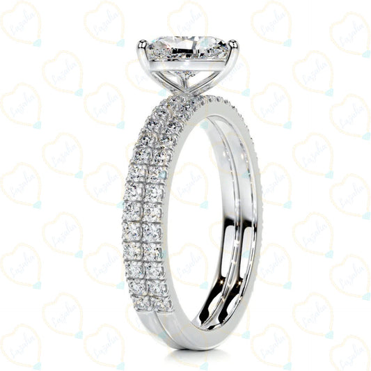 2.00 CTW Heart Cut Bridal Set Lab Grown Diamond Ring for Women