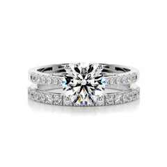 1.70 CTW Round Cut Bridal Set Lab Grown Diamond Ring for Women