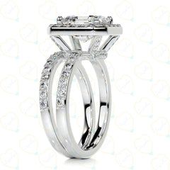 1.30 CTW Round Cut Bridal Set Lab Grown Diamond Ring for Women