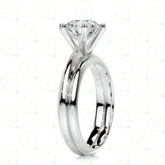 2.00 CTW Round Cut Bridal Set Lab Grown Diamond Ring for Women