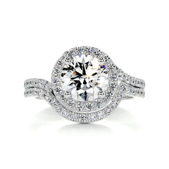 1.30 CTW Round Cut Bridal Set Lab Grown Diamond Ring for Women