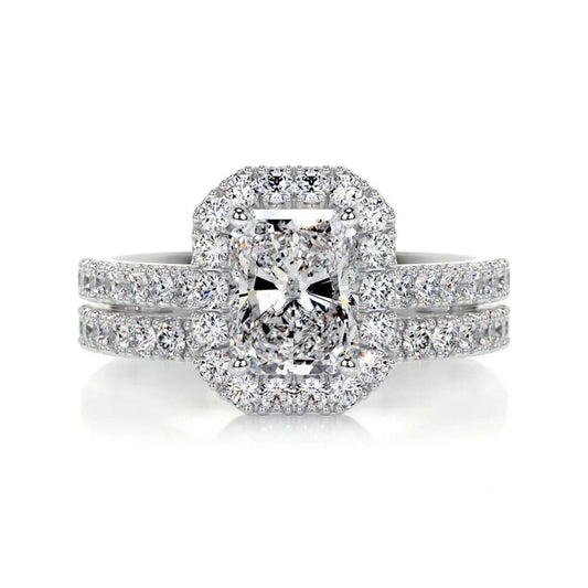 1.00 CTW Radiant Cut Bridal Set Lab Grown Diamond Ring for Women