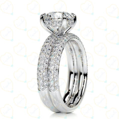 1.70 CTW Round Cut Bridal Set Lab Grown Diamond Ring for Women