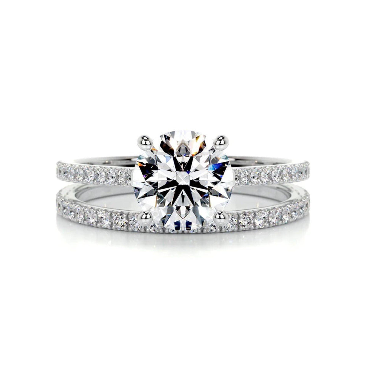 1.00 CTW Round Cut Bridal Set Lab Grown Diamond Ring for Women