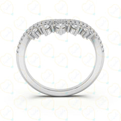 Round Cut Half Eternity Lab Grown Diamond Ring for Women