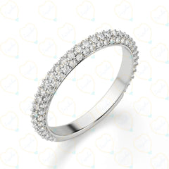 0.50 CTW Round Cut Half Eternity Lab Grown Diamond Ring for Women