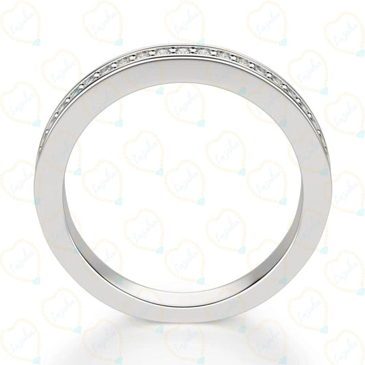 0.30 CT Round Cut Half Eternity Lab Diamond Ring