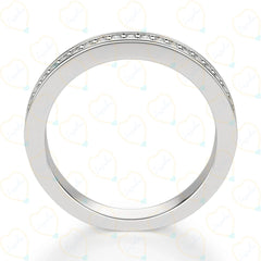 0.30 CT Round Cut Half Eternity Lab Diamond Ring