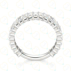 11.50 CTW Emerald Cut Half Eternity Lab Grown Diamond Ring for Women