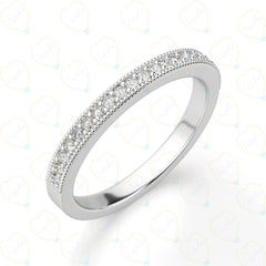 0.70 CTW Round Cut Half Eternity Lab Grown Diamond Ring for Women