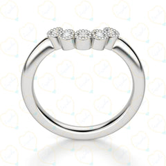 Round Cut Half Eternity Lab Grown Diamond Ring for Women