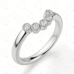 Round Cut Half Eternity Lab Grown Diamond Ring for Women