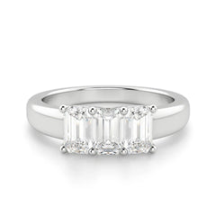 3.00 CTW Emerald Cut 3 Stone Lab Grown Diamond Ring for Women