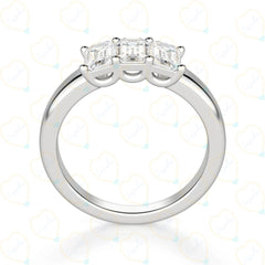 3.00 CTW Emerald Cut 3 Stone Lab Grown Diamond Ring for Women