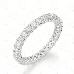 3.50 CTW Round Cut Eternity Lab Grown Diamond Ring for Women