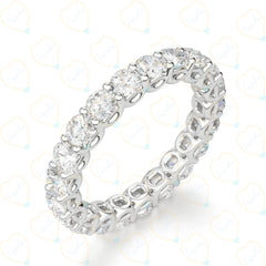 3.60 CTW Round Cut Eternity Lab Grown Diamond Ring for Women