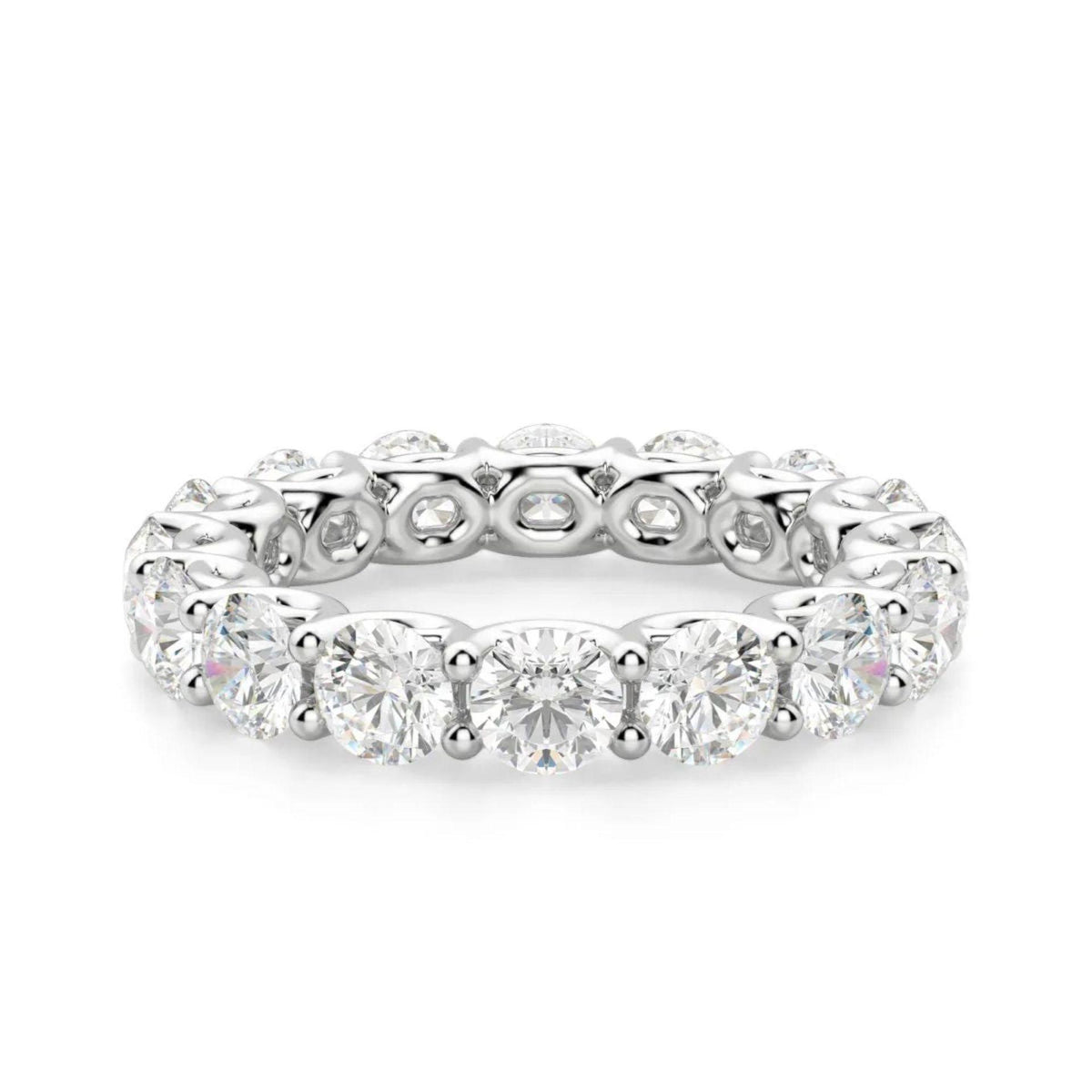 3.50 CTW Round Cut Eternity Lab Grown Diamond Ring for Women