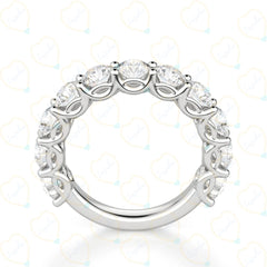 2.80 CTW Round Cut Half Eternity Lab Grown Diamond Ring for Women