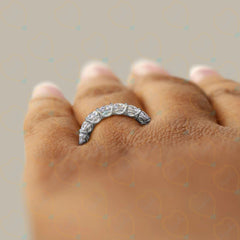 2.80 CTW Round Cut Half Eternity Lab Grown Diamond Ring for Women